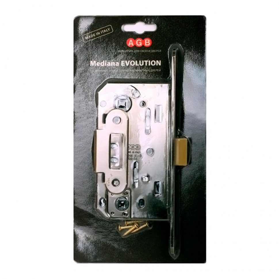 B01102.50.34.567 Защелка врезная WC (матовый хром) MEDIANA EV. (инд.упак+B01000.13)