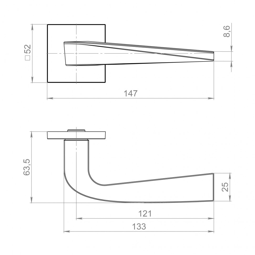 Ручка раздельная K.ZL52.SPIRAL SSC-16 сатинированный хром