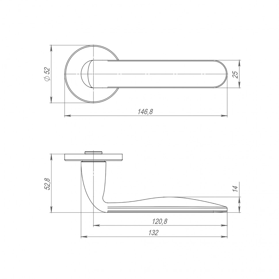 Ручка раздельная R.ARC.R52.EXTRA BL-24 черный