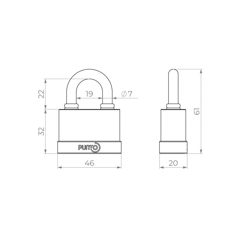 Замок навесной PK-5045 3 key англ.