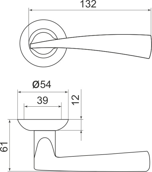 Ручка раздельная R.LD54.Columba (Columba LD80) CP-8 хром