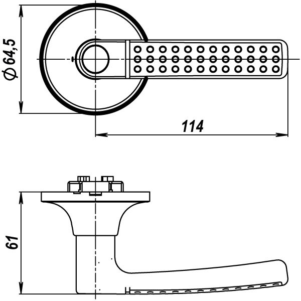 Ручка защелка DK626 AB-PS (6026 AB-P) (без фик.) бронза