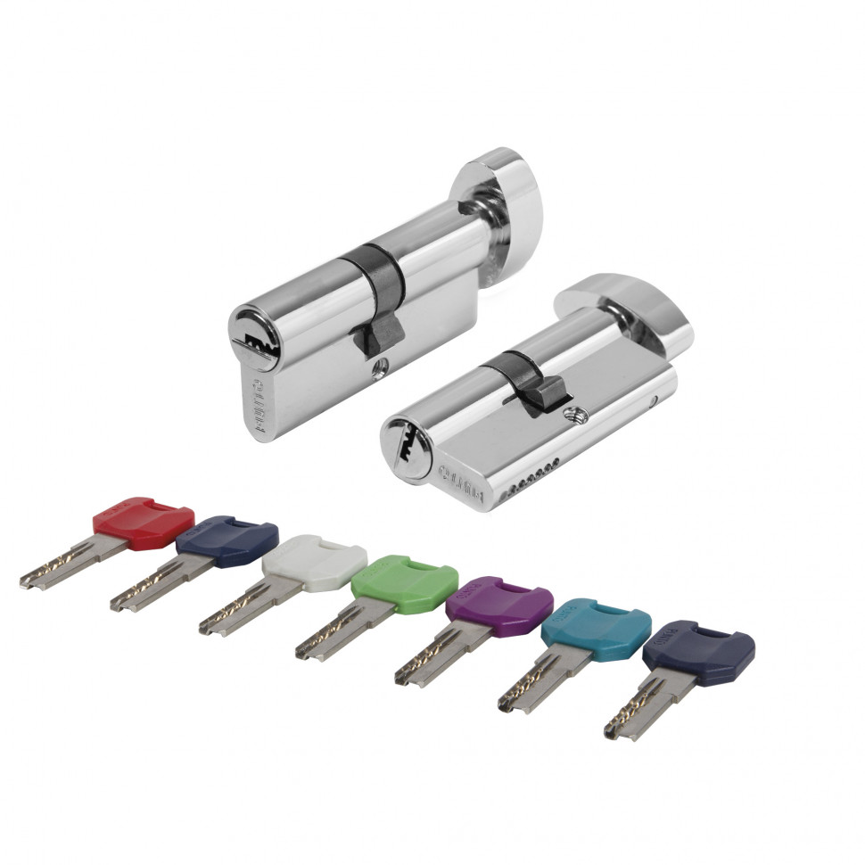Цилиндровый механизм MaxPro7002Knob70mm(30+10+30) CP хром 7key с вертушкой