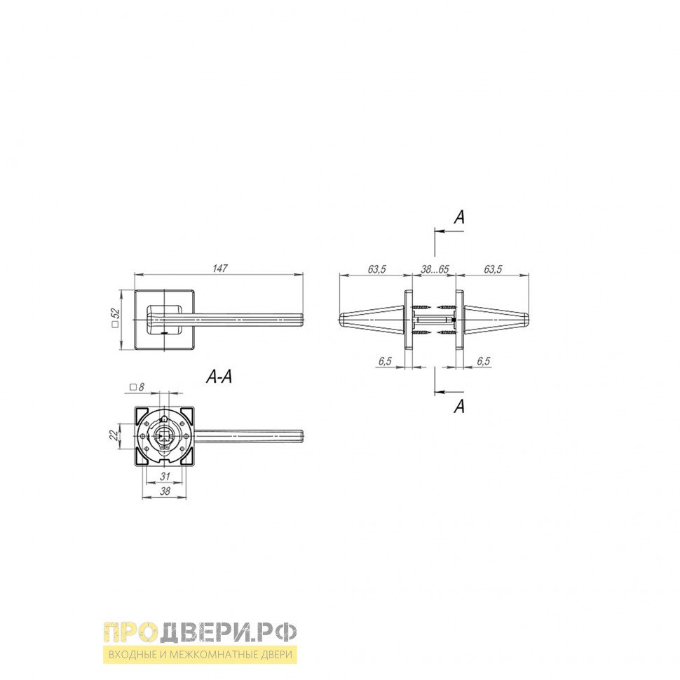 Ручка Fuaro (Фуаро) раздельная K.SL52.PRIME (PRIME SL) BL-24 черный
