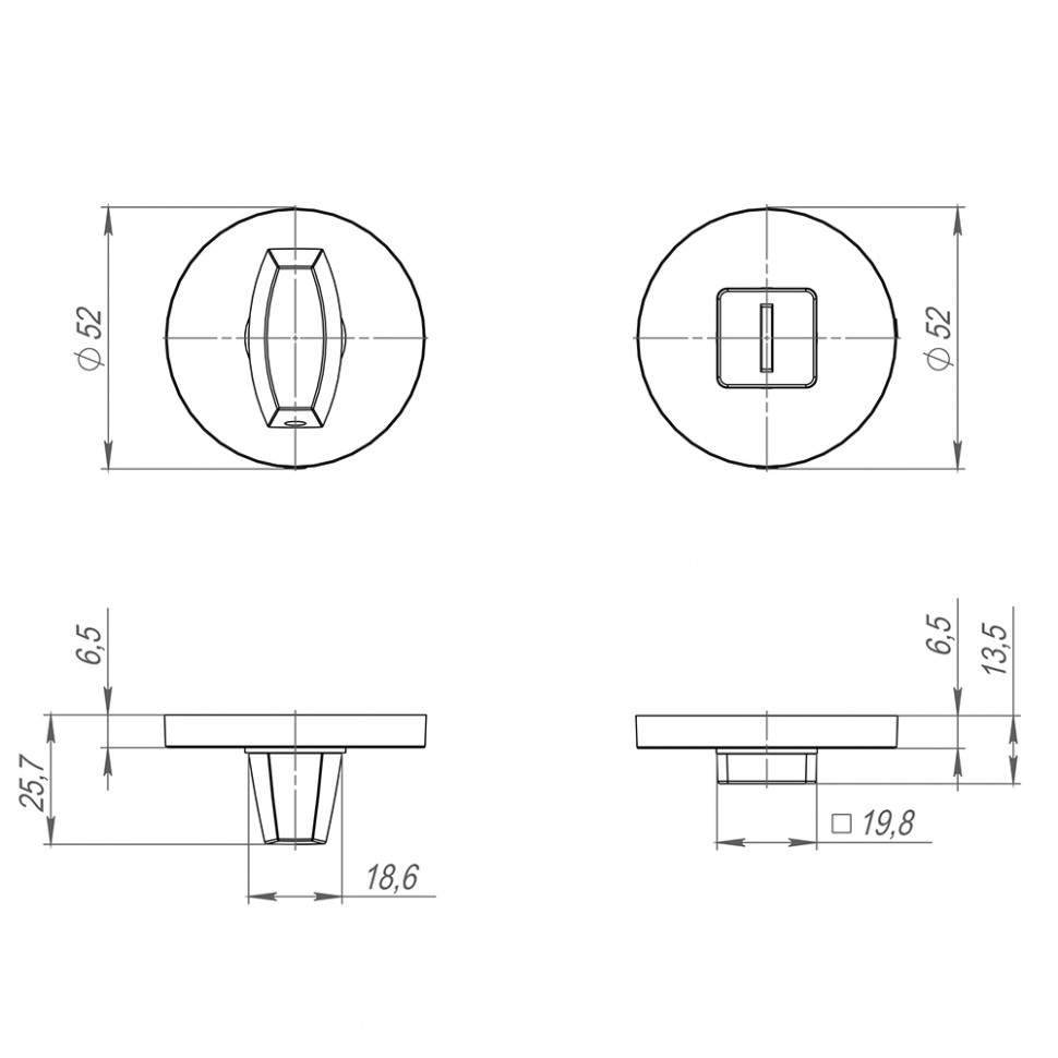 Ручка поворотная BK6.R.SLR52 (BK6 SLR) GR-23 графит