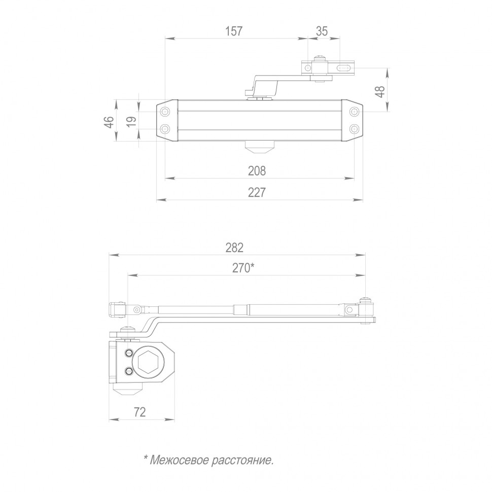 Доводчик дверной DC20-5 (DC-205) BL до 120 кг (черный)