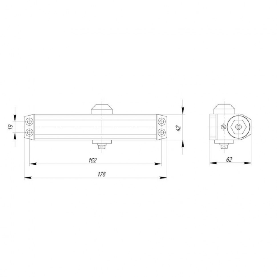 Доводчик дверной DCTR50-100 (TDR-100) 50-100кг BR коричневый