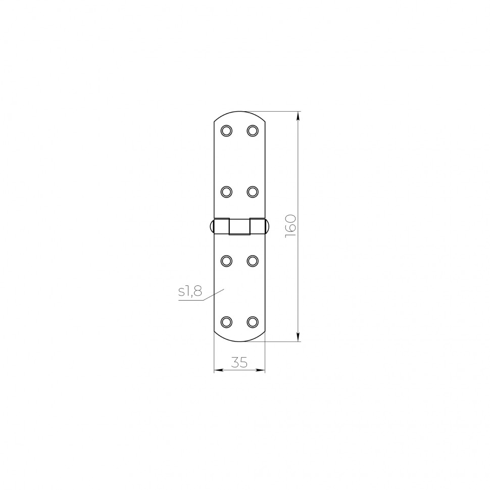 Петля французская LM/IN160x35x2FR YZN желтый цинк