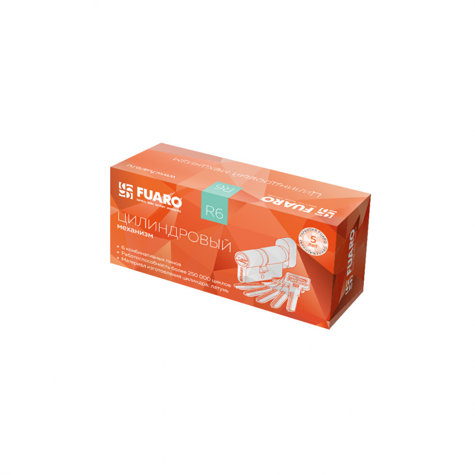 Цилиндровый механизм (R602/60) R6002Knob60(25+10+25) CP хром 5Key с вертушкой