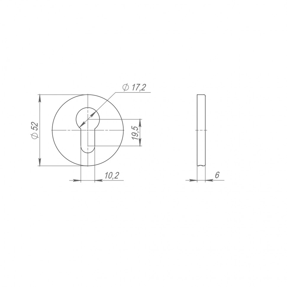 Накладка под цилиндр ET.R.ARC.R52 (ET ARC) CP-8 хром