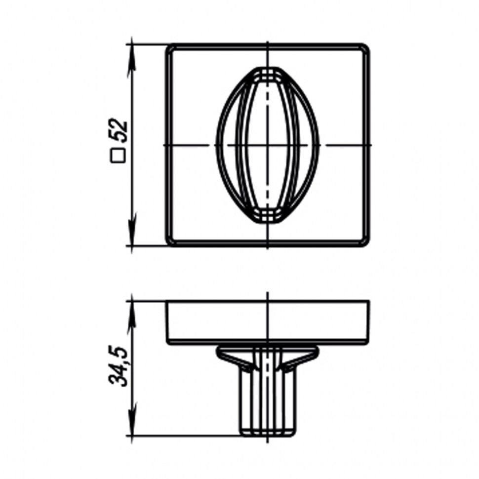 Ручка поворотная BK6.K.USQ52 FSG-39 флорентийское золото