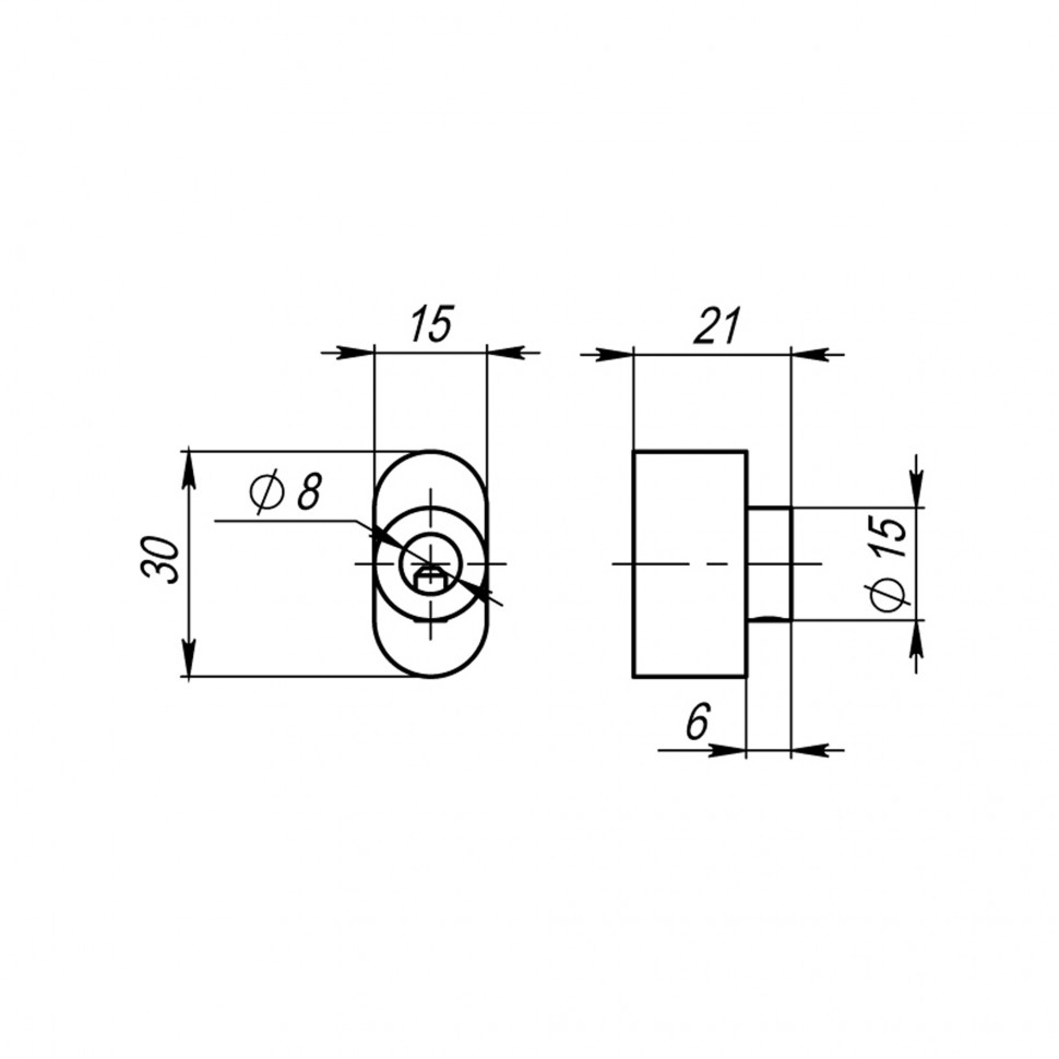 Вертушка на шток цилиндра T.Knob-S (CB-S) BL-26 черный