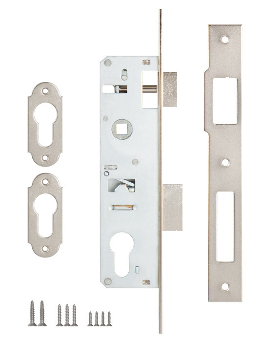 Корпус узкопрофильного замка с защёлкой 153 (30 mm) w/b (никель)