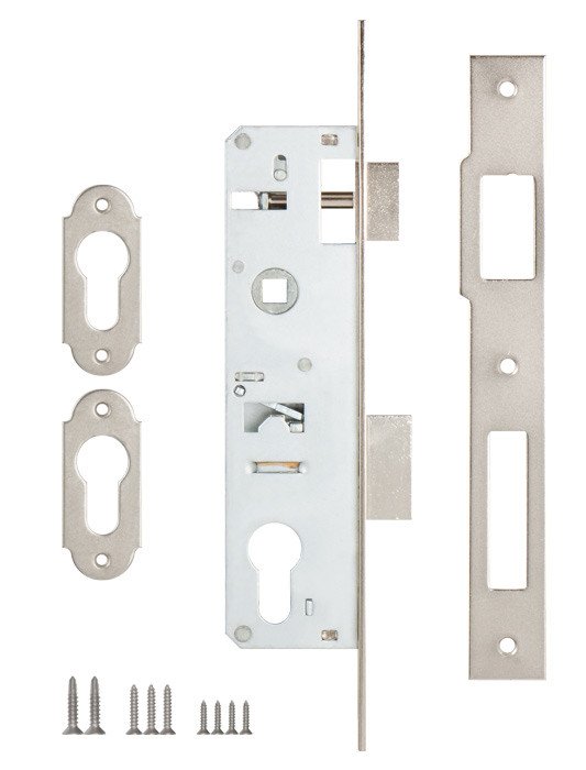 Корпус узкопрофильного замка с защёлкой 153 (30 mm) w/b (никель)