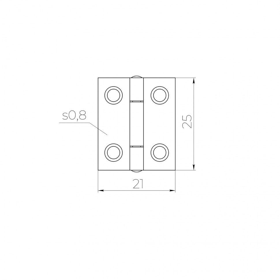 Петля карточная универсальная LM/IN22x24x0,8U ZN цинк (2 шт)