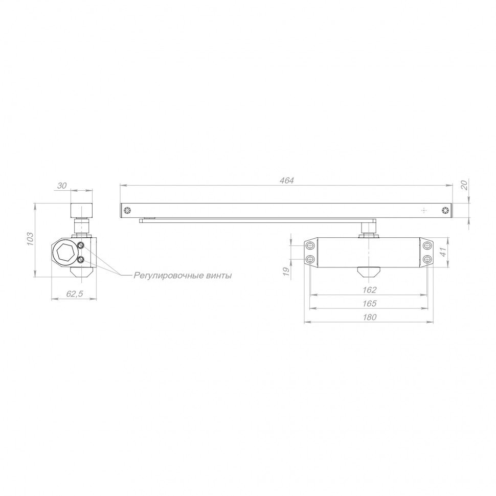 Доводчик дверной DCTR40-100 slide BL черный