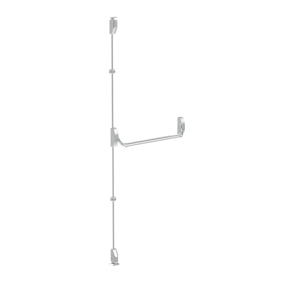 Ручка-штанга нажимная AP.1900C push-bar с тягами для двухстворчатых проф. дверей SL серебро