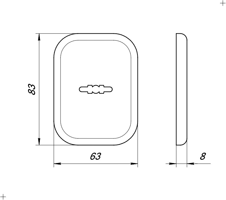 Накладка на сувальдный замок ESC.S.XL/K.486 CP (SC 486-S SQ XL) со шторкой хром (1шт.)