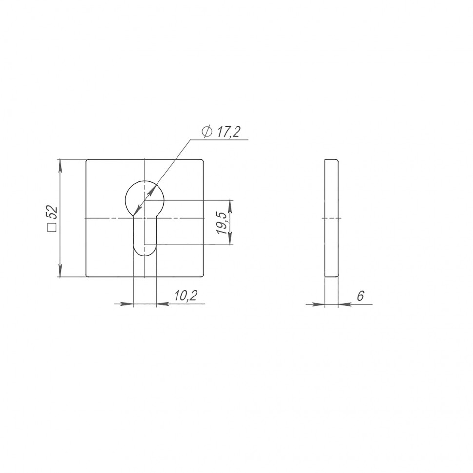 Накладка под цилиндр ET.K.ARC.Q52 (ET ARC) BL-24 черный