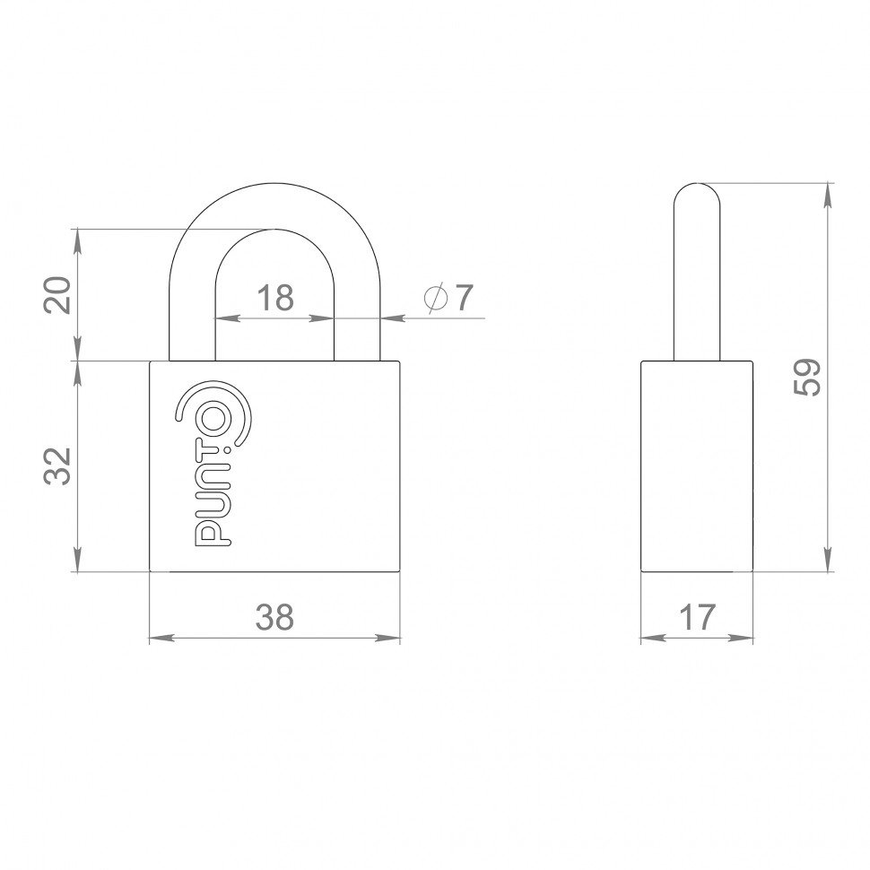 Замок навесной PK-1540 3 key диск.ключ. 