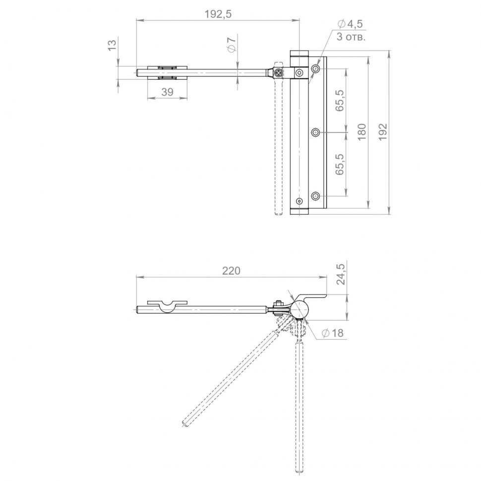Доводчик дверной пружинный SDC1040 BR 40 кг (коричневый)