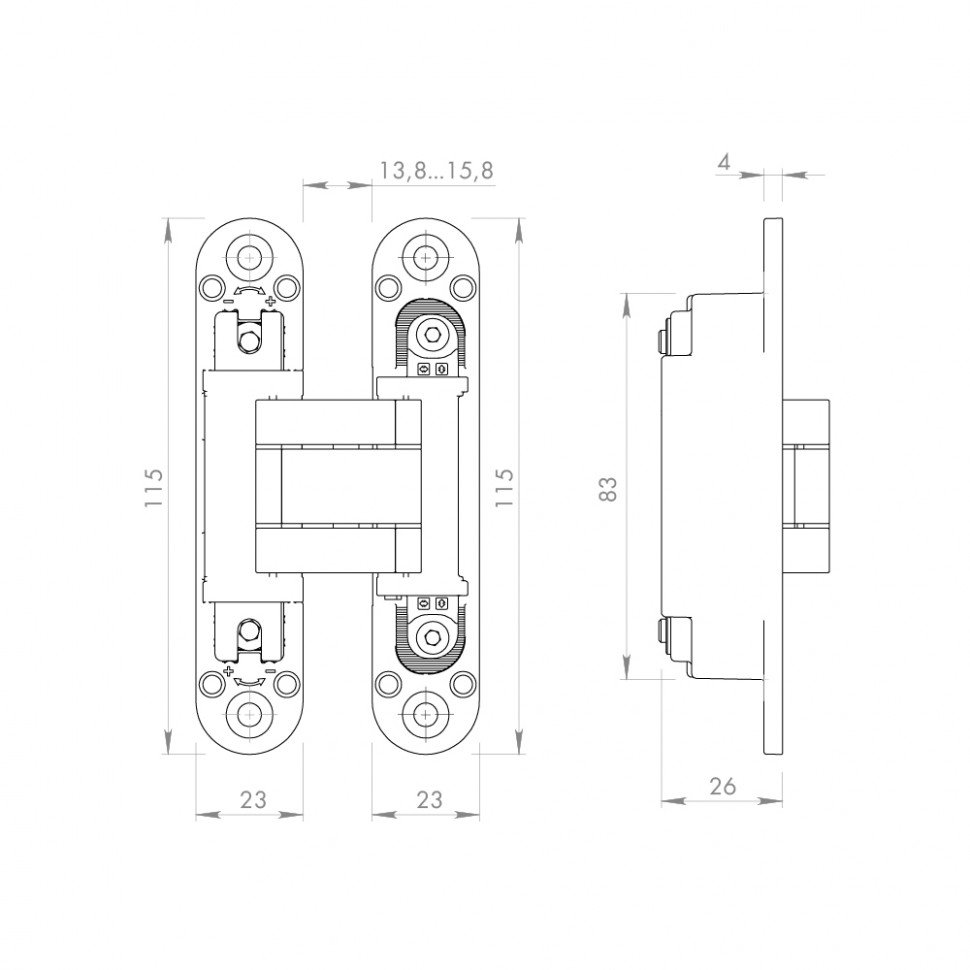 Петля скрытой установки LM/U3D3000.VPG BL/SC мат. хром TECH