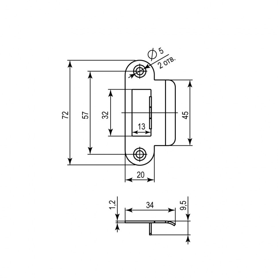 Ответная планка STRP-F72/R20 (SP-F72/R20) SN тех. упаковка