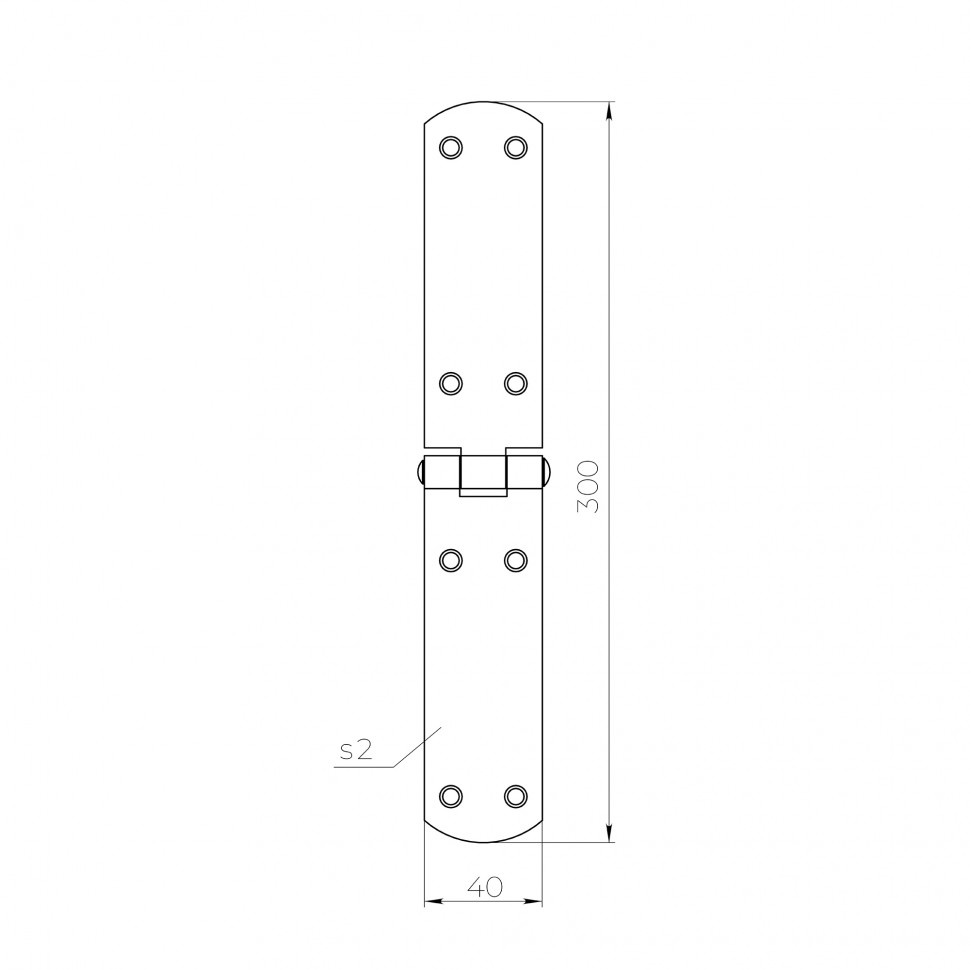 Петля французская LM/IN300x40x2FR YZN желтый цинк
