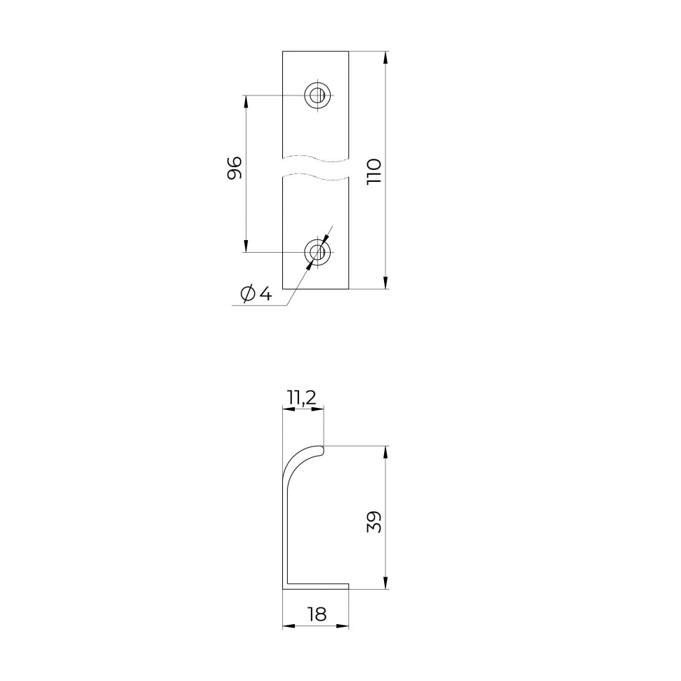 Ручка профильная мебельная MB-H-009-96 SC матовый.хром