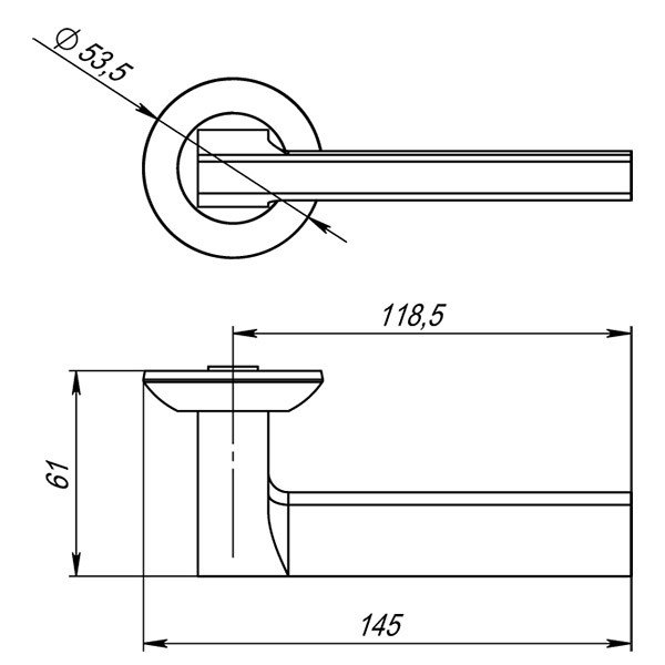 Ручка раздельная R.TL54.BLADE (BLADE TL) GR-23 графит