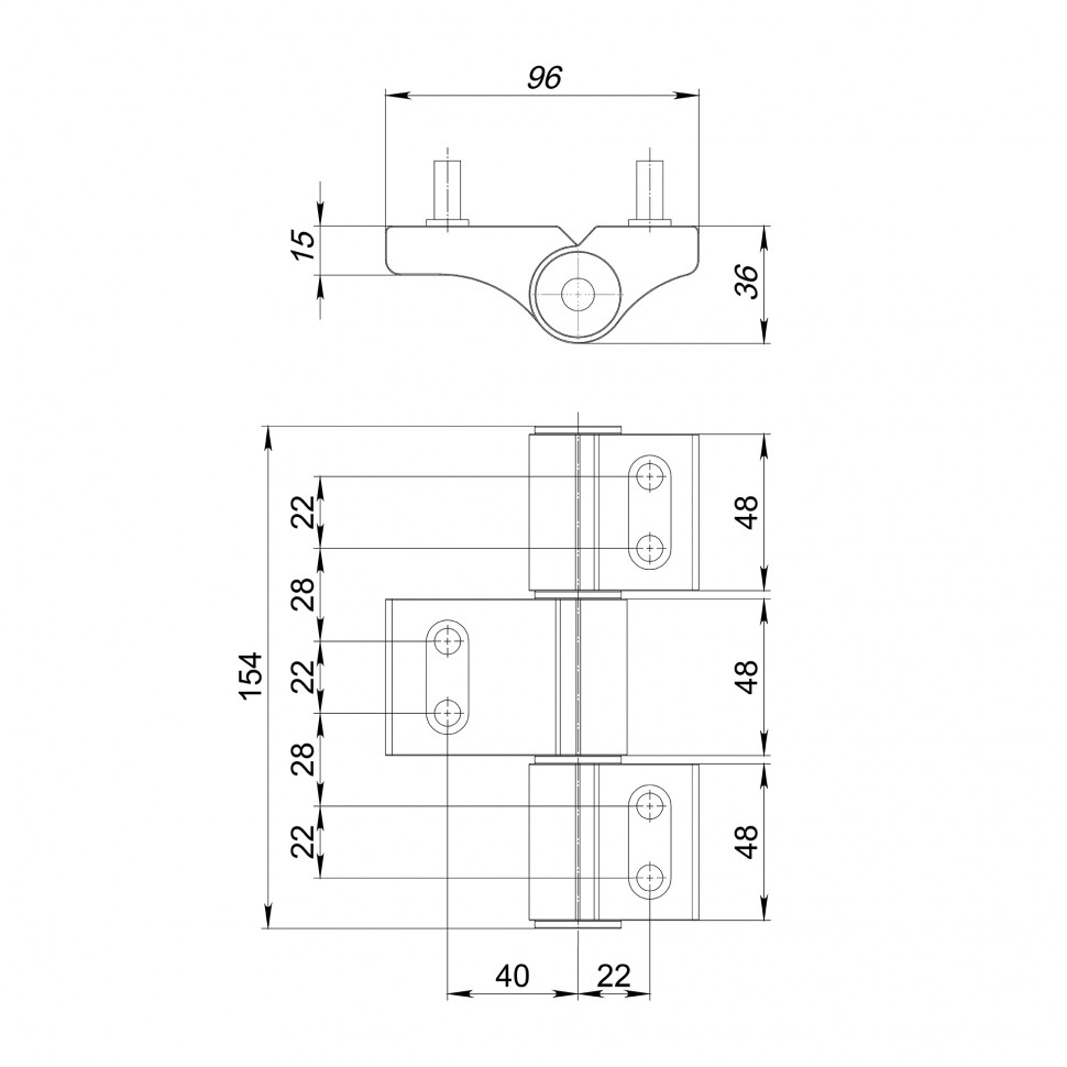 Петля дверная IN-U3B1-150A (RAL 9016) (АНКЕРНАЯ) белый