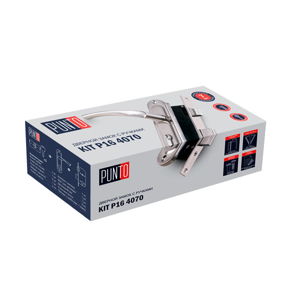 Замок цилиндровый в комплекте с ручкой LOCKSET16.CRONA.4070-1 (KIT P16 4070 CRONA) SN мат.никель