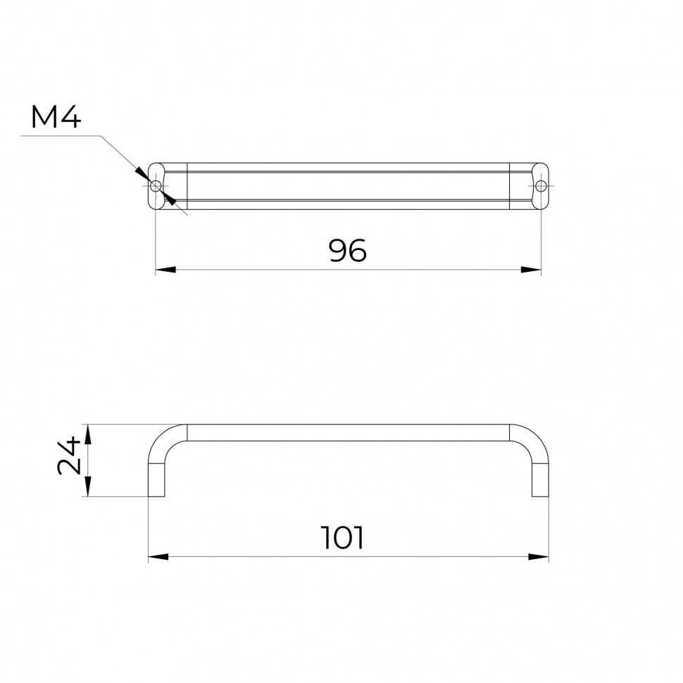 Ручка-скоба мебельная MB-H-007-96 BL черный
