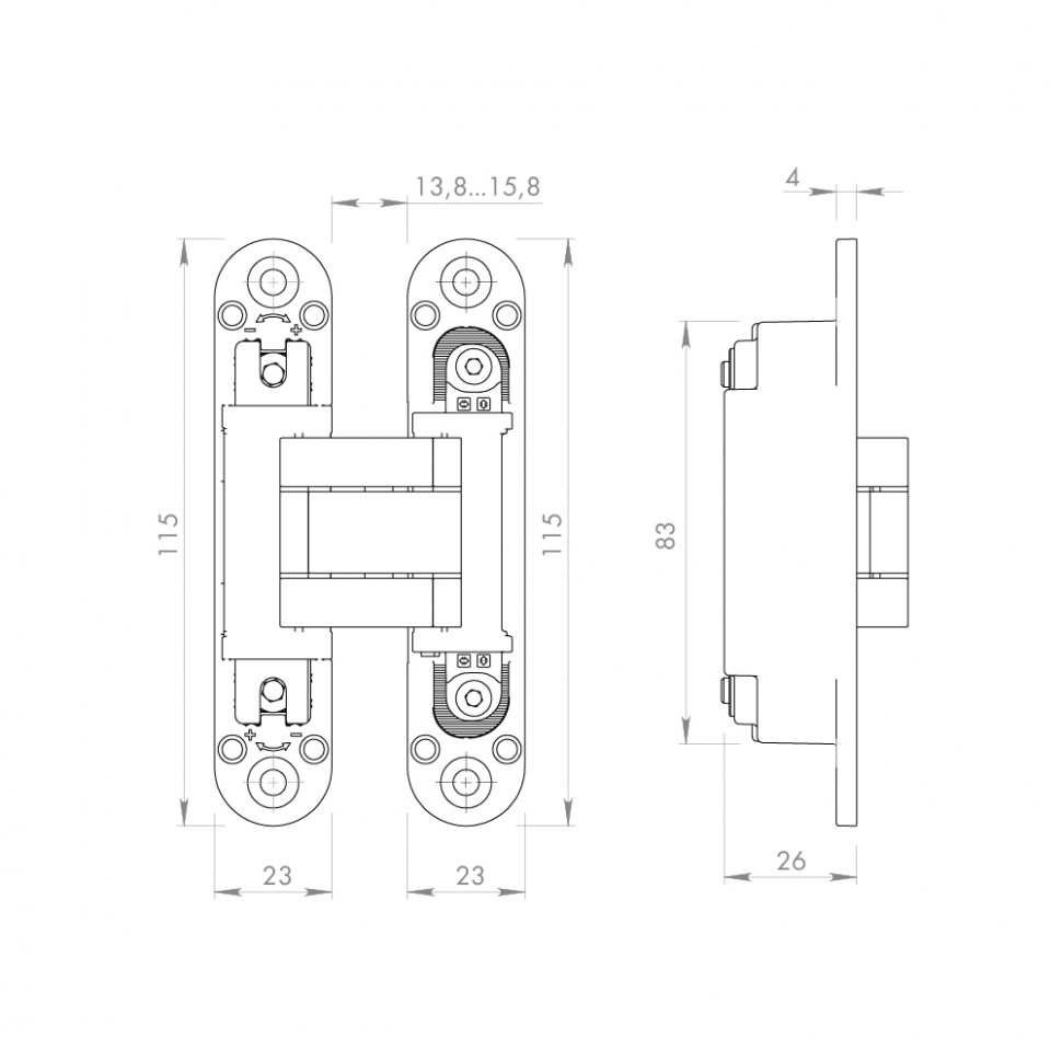 Петля скрытой установки U3D3000.VPG AB бронза TECH
