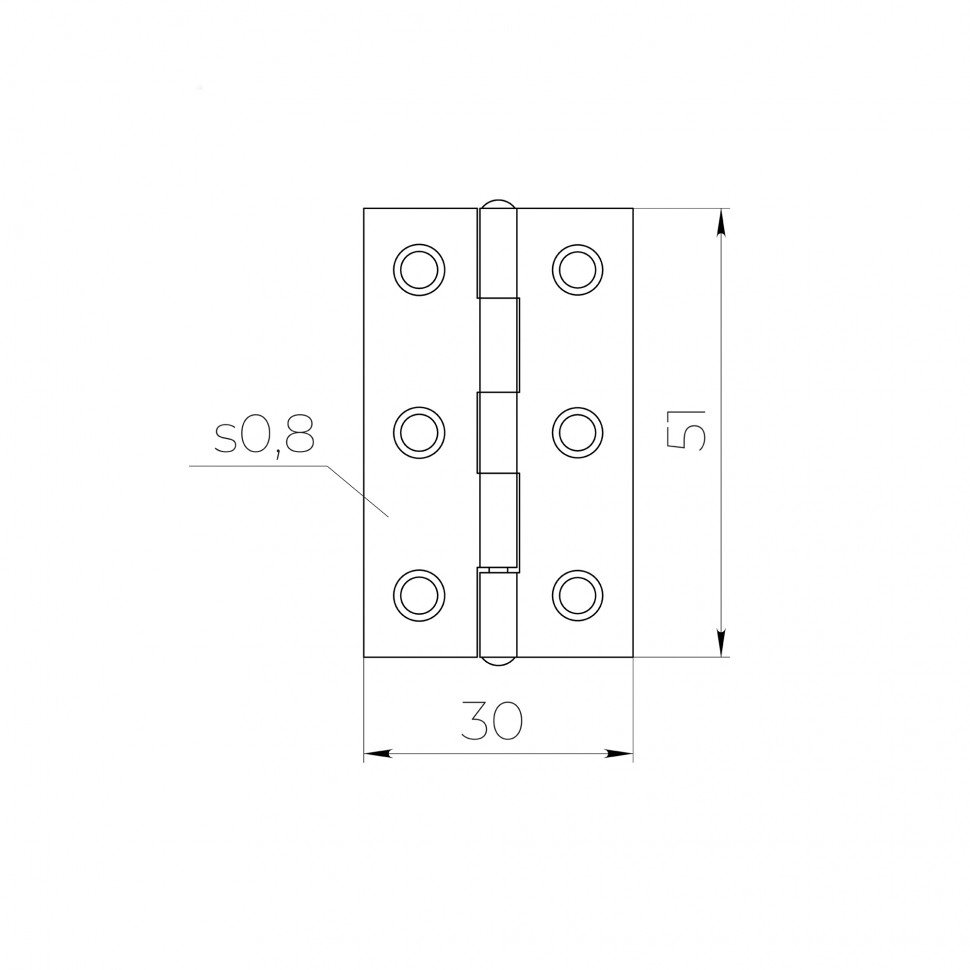 Петля карточная универсальная LM/IN30x50x1U ZN цинк (2 шт)