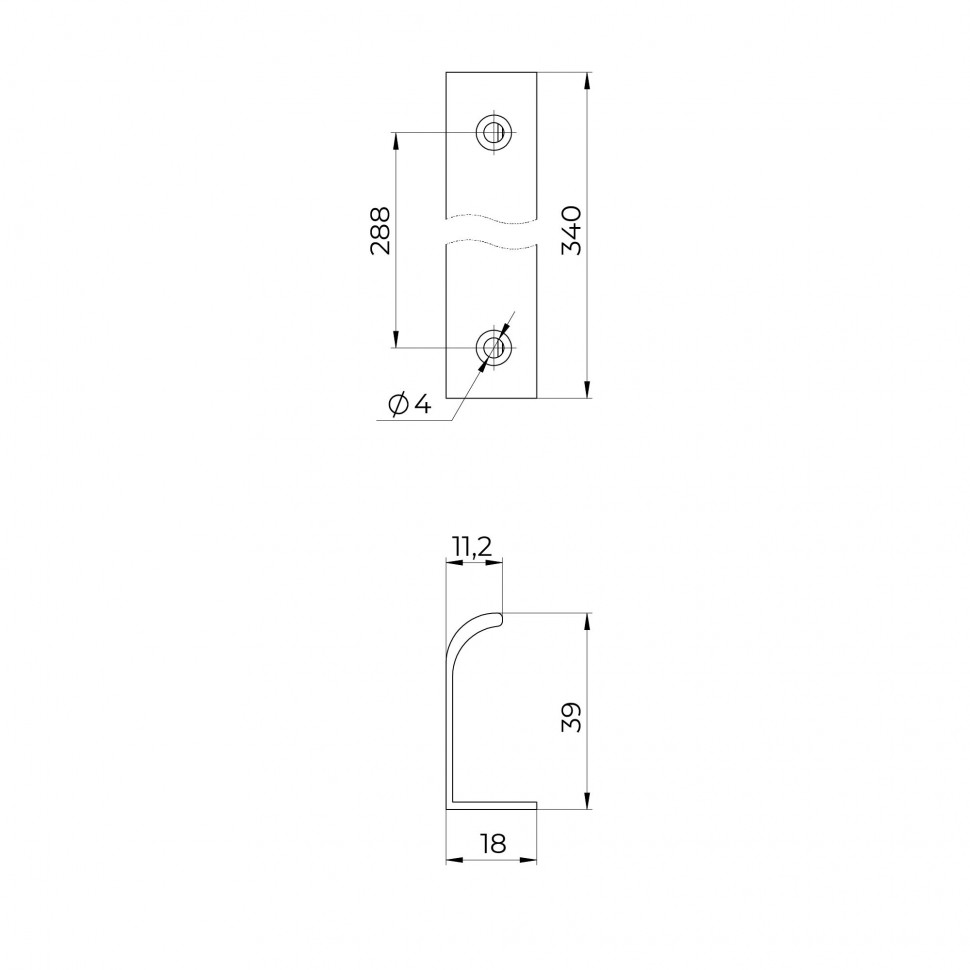 Ручка профильная мебельная MB-H-009-288 WH белый