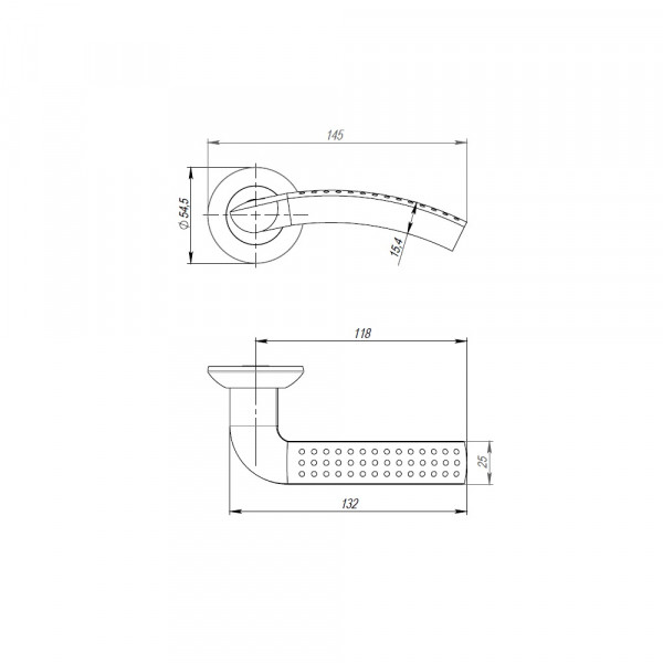 Ручка раздельная R.TL54.LOGICA 180mm SN/CP-3 мат. никель/хром 8x180мм  M4(12х90х50)