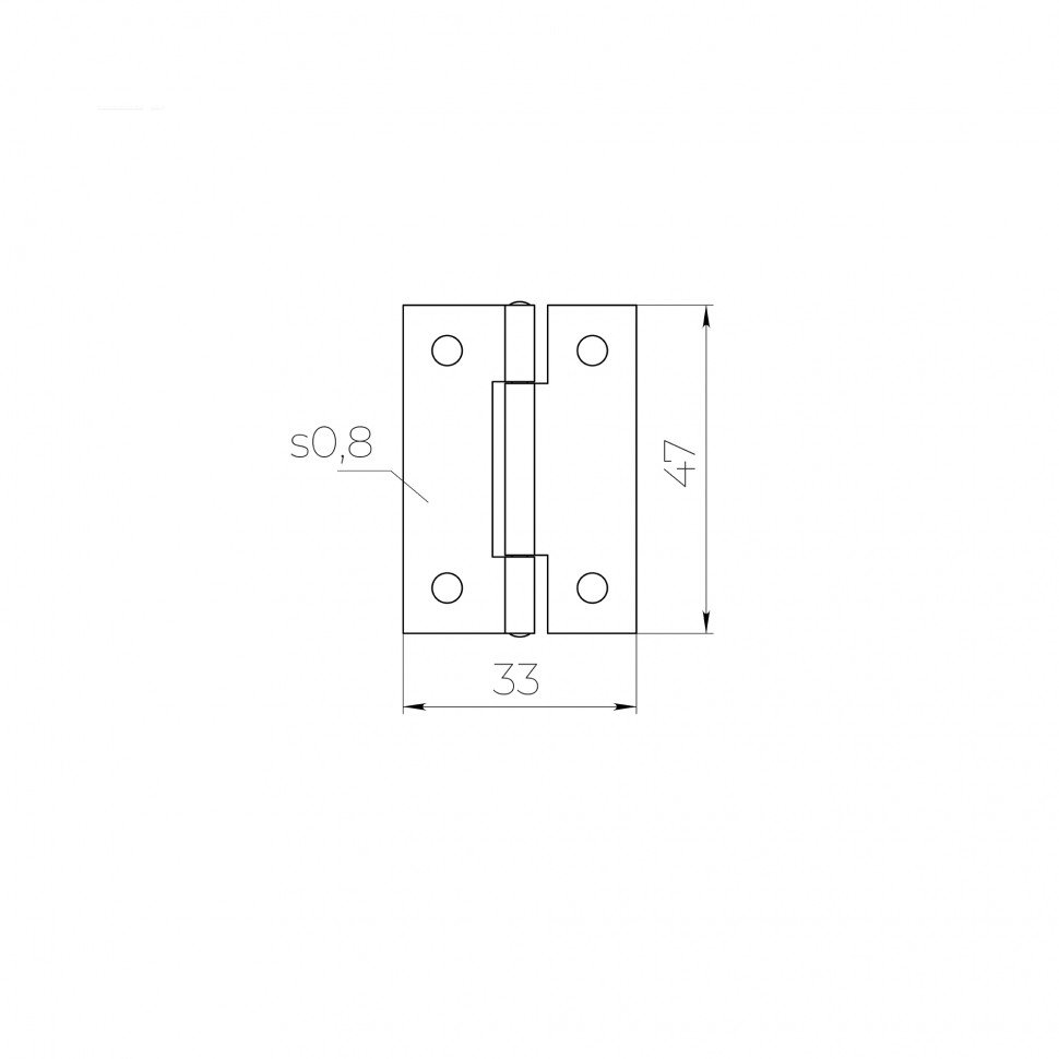 Петля карточная универсальная LM/IN33x48x1U YZN желтый цинк (2 шт)
