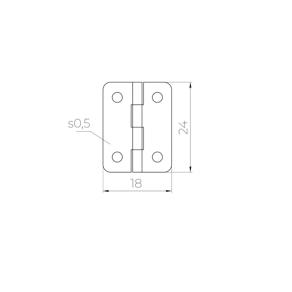 Петля карточная универсальная LM/IN18x24x0,5U YZN желтый цинк (4 шт)