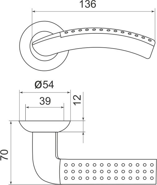 Ручка раздельная R.LD54.Libra26 (Libra LD26) AB/GP-7 бронза/золото
