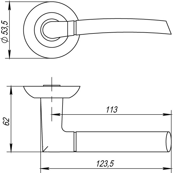 Ручка раздельная R.TL54.ARDEA (ARDEA TL) SG/GP-4 матовое золото/золото