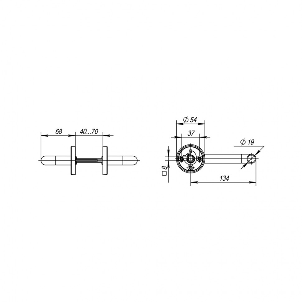 Ручка раздельная R.DSS201-0203/19 (8х110 мм) (INOX 201) BLACK