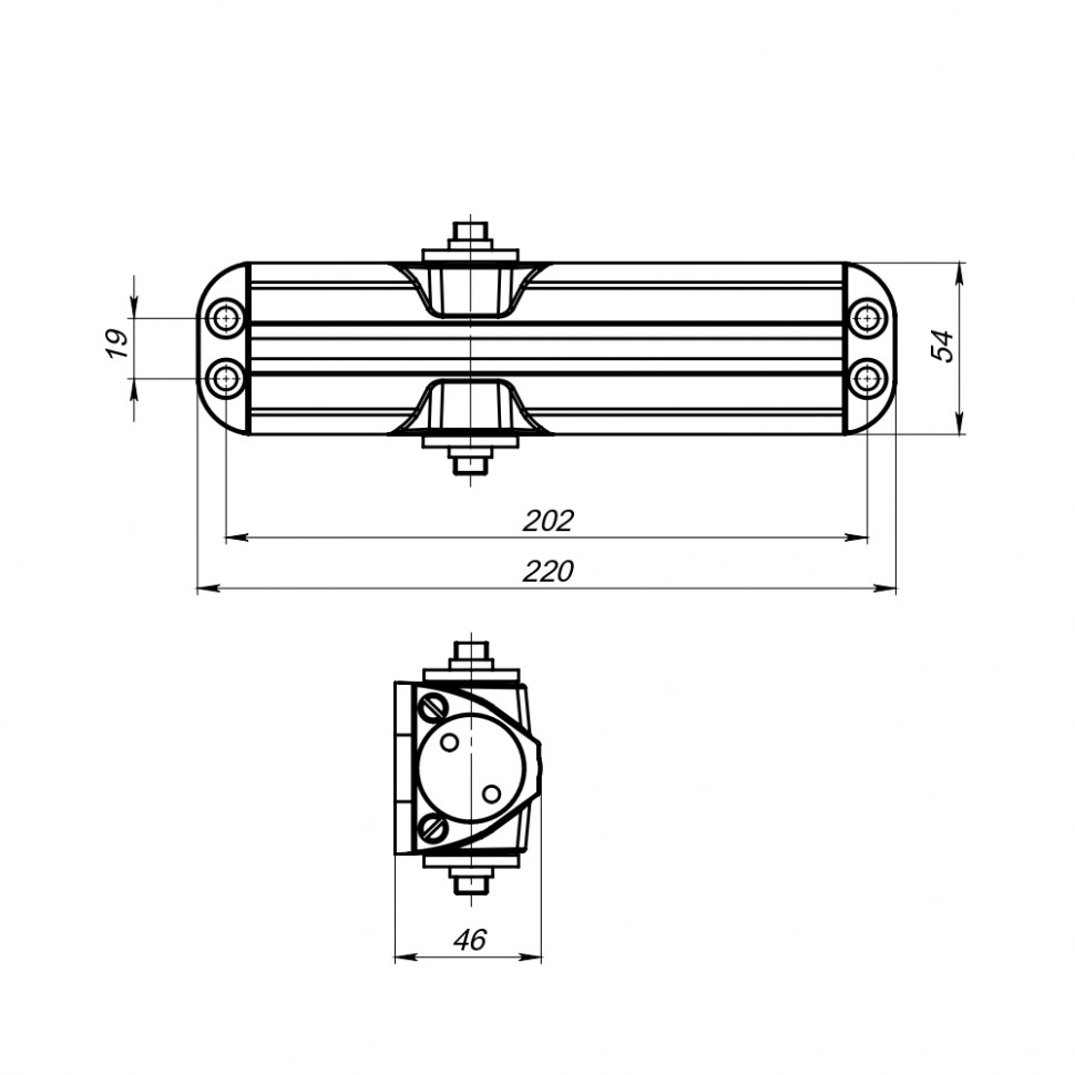 Доводчик дверной DC20-4/TS-68 Hold Open WH до 85 кг (белый)