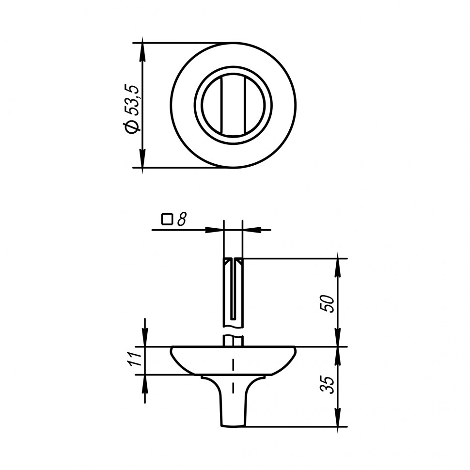 Ручка поворотная BKW8/50-0803 BL-24 черный