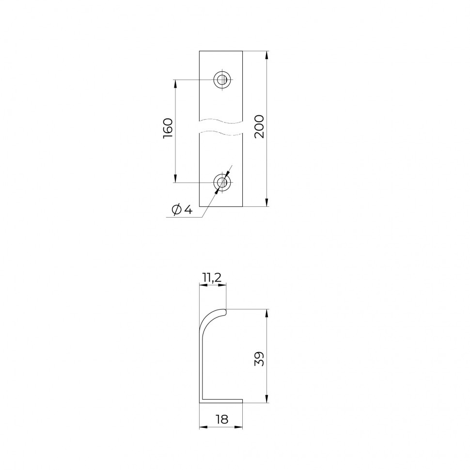 Ручка профильная мебельная MB-H-009-160 WH белый