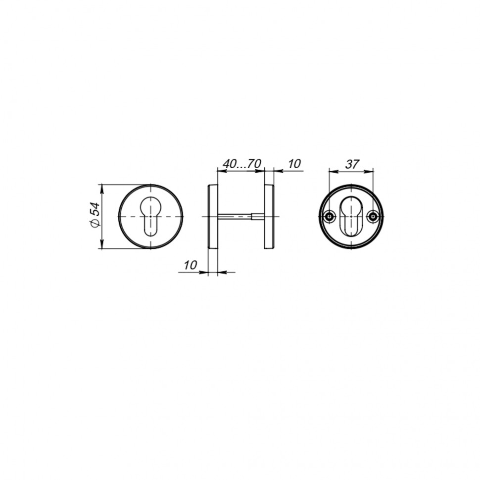 Накладка под цилиндр ET.R.DSS201-02 (DSS-02-ET) (INOX 201) BLACK