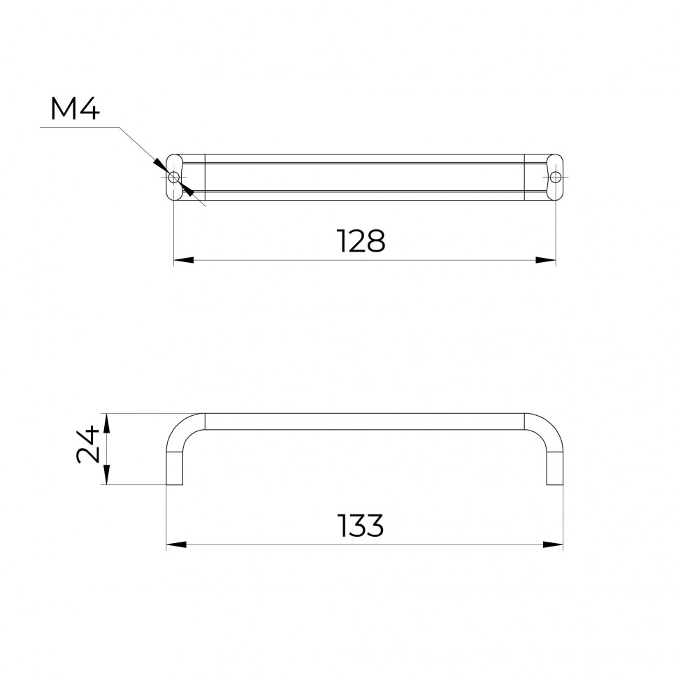 Ручка-скоба мебельная MB-H-007-128 BL черный