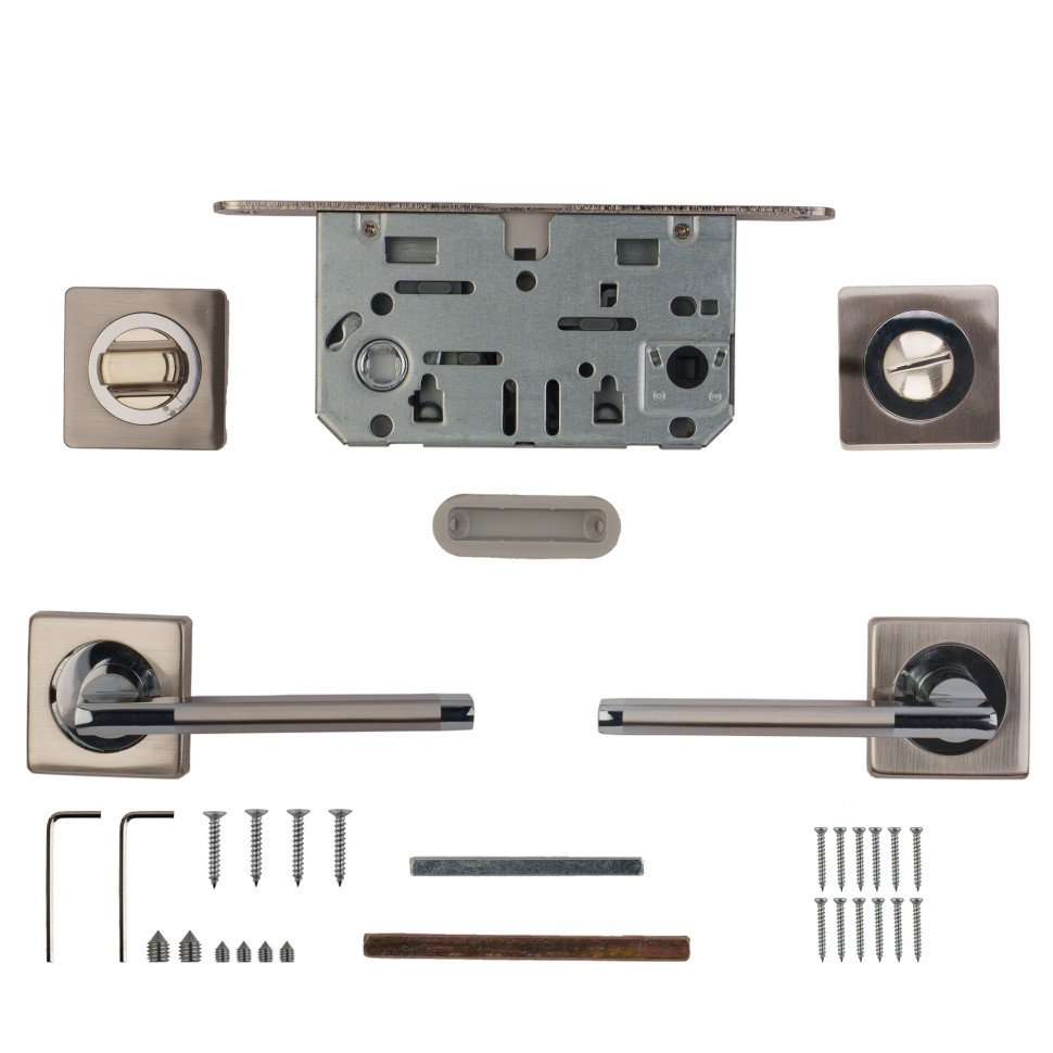 Комплект ручек с защелкой и поворотниками A/SET POLO JK.LN96.P SN-3 мат.никель