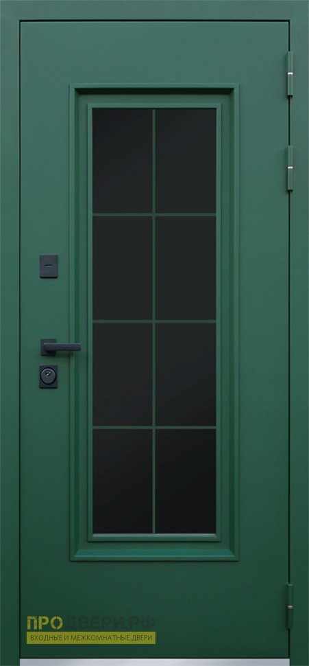 Стальная дверь "Classic 02"" с окном и английской решеткой 