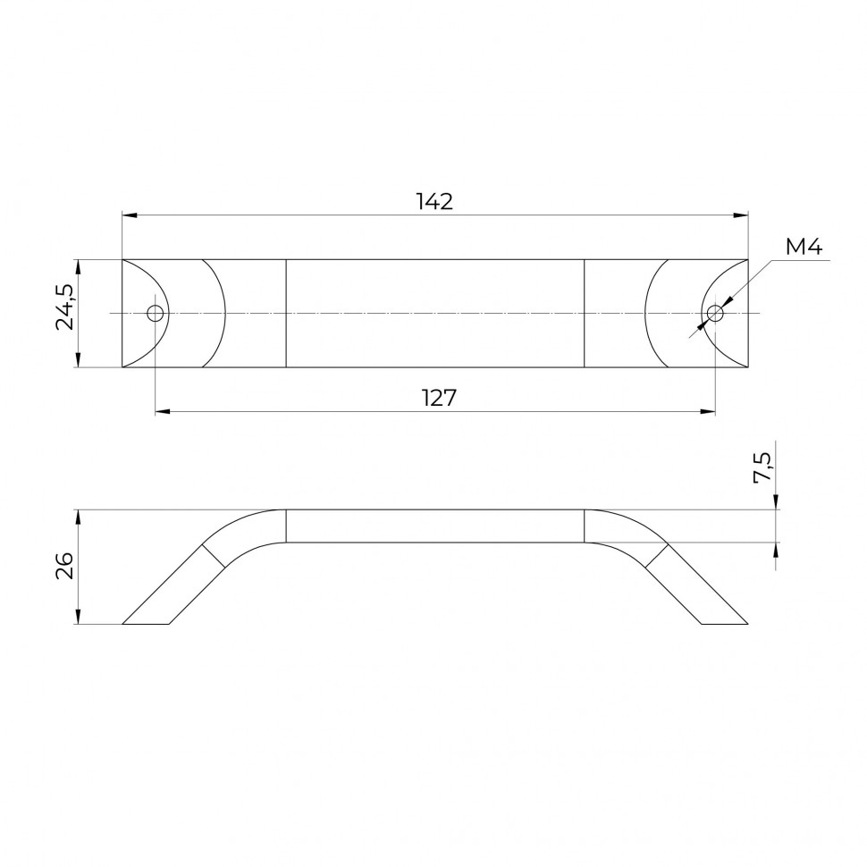 Ручка-скоба мебельная MB-H-008-128 WH белый